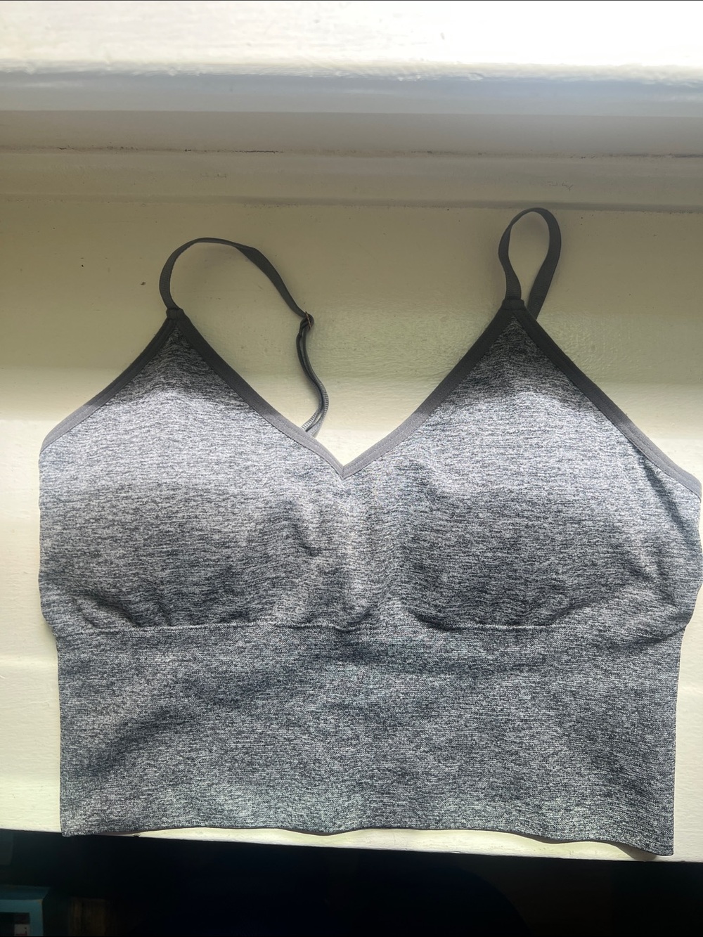 Grey sports bra